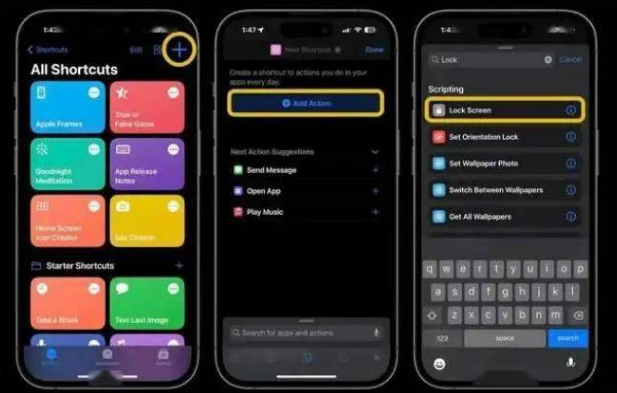 龙门镇苹果14锁屏维修店分享iPhone14升级iOS16.4后如何创建锁屏快捷方式 