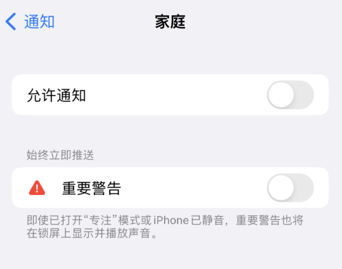 龙门镇苹果14维修分享iPhone14系列机型弹出“家庭”警告后卡死如何解决 